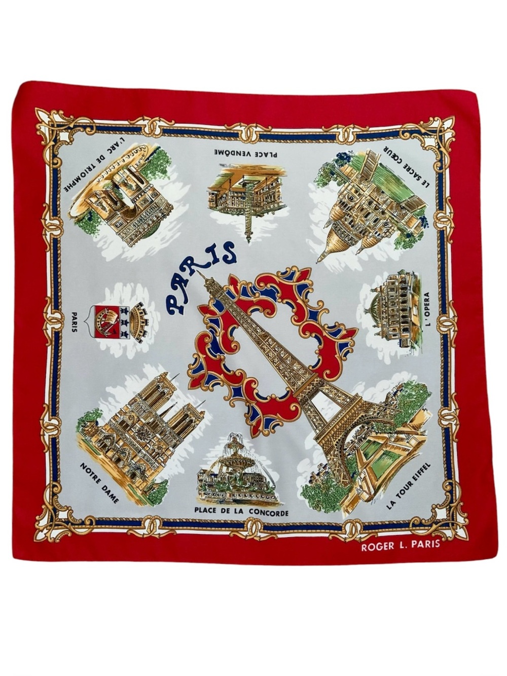 Roger L. Paris vintage Paris square scarf